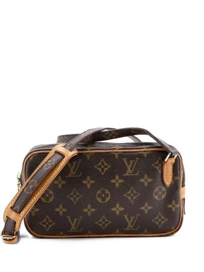Pre-owned Louis Vuitton Pochette Marly Bandouliere Bag Monogram Canvas Crossbody Bag In Brown