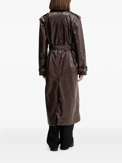 Hugo Boss Belted Trench Coat In Animal Print