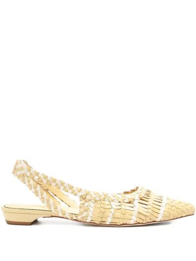 Sarah Chofakian Praline Woven Point-toe Pumps In Multi