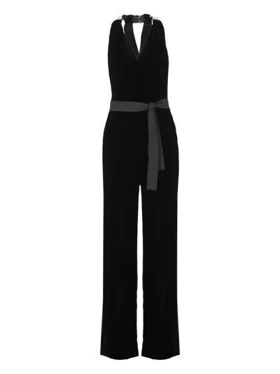 Peserico Tie-waist Jumpsuit In Black