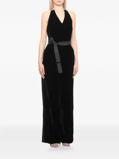 Peserico Tie-waist Jumpsuit In Black