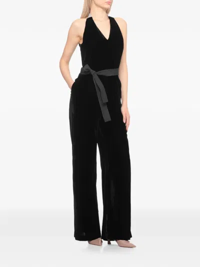 Peserico Tie-waist Jumpsuit In Black