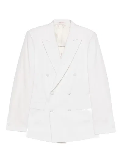 Fursac Button Fastening Wool Suit Jacket In White