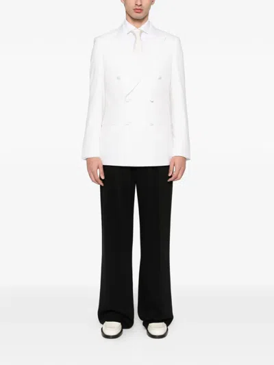 Fursac Button Fastening Wool Suit Jacket In White