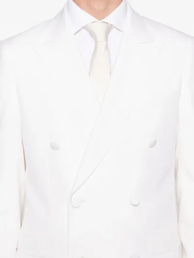 Fursac Button Fastening Wool Suit Jacket In White