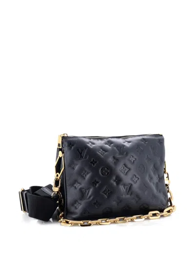 Pre-owned Louis Vuitton Coussin Bag Monogram Embossed Lambskin Pm Crossbody Bag In Black