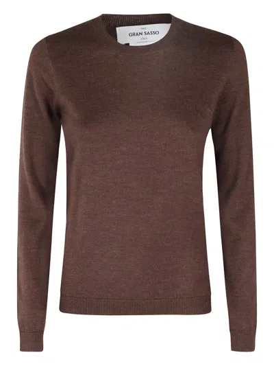 Gran Sasso Crew-neck Sweater In Brown