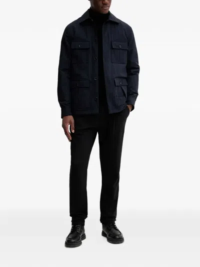 Bally Buttoned Front-pockets Jacket In Blue