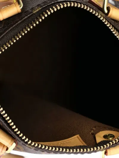 Pre-owned Louis Vuitton Speedy Bandouliere Bag Monogram Canvas Nano Crossbody Bag In Brown