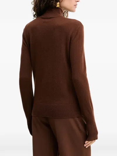 Patrizia Pepe Roll-neck Sweater In Brown