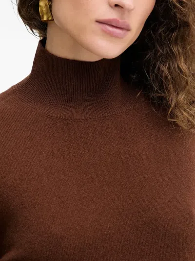 Patrizia Pepe Roll-neck Sweater In Brown