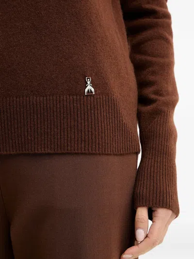 Patrizia Pepe Roll-neck Sweater In Brown