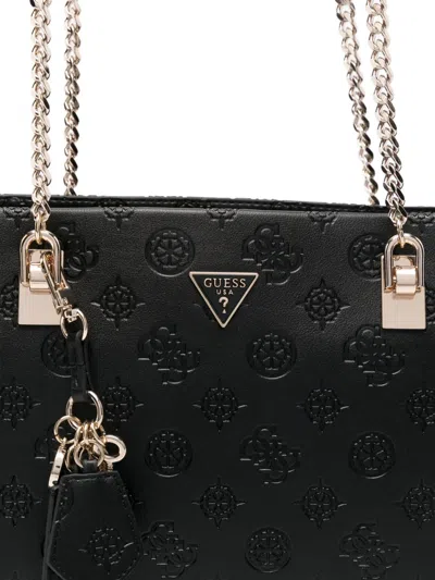 Guess Usa Tisha 4g-monogram Shoulder Bag In Black