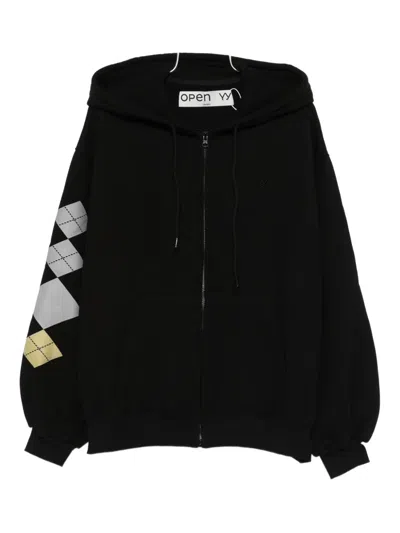 Open Yy Argyle-print Hoodie In Multi