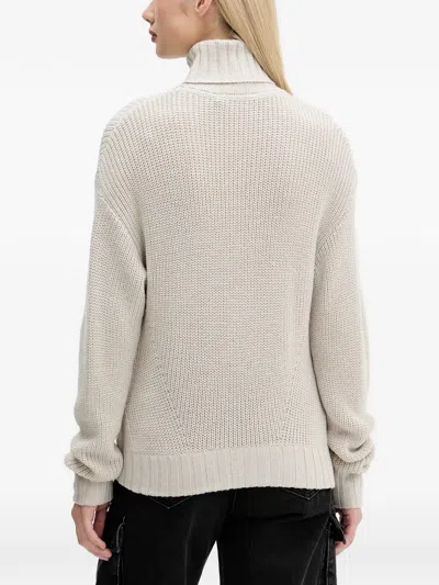Karl Lagerfeld Jeans Turtleneck Logo Sweater In Neutral