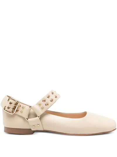 Marc Ellis Studded Buckle Ballet Flats In Multi