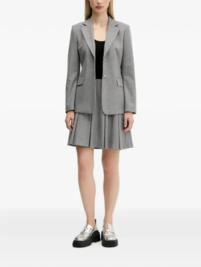 Hugo Boss Single-breasted Blazer In Brown