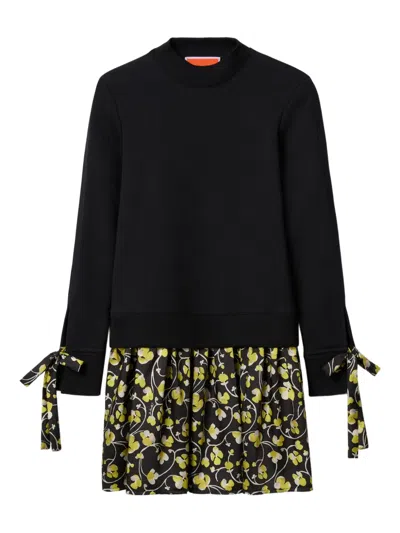 La Doublej Sporty Tie-detail Mini Dress In Black