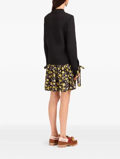 La Doublej Sporty Tie-detail Mini Dress In Black