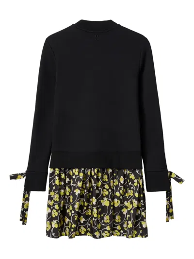 La Doublej Sporty Tie-detail Mini Dress In Black