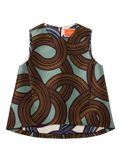 La Doublej Sleeveless Halter Top With Back Zipper Closure In Brown