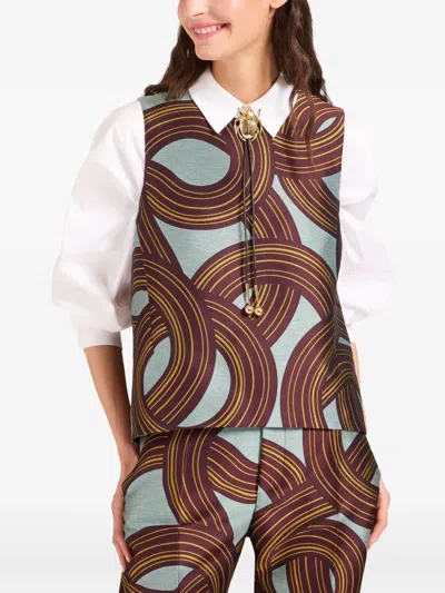 La Doublej Sleeveless Halter Top With Back Zipper Closure In Brown