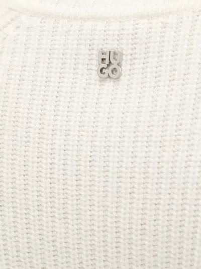 Hugo Boss Ribbed Sweater In White