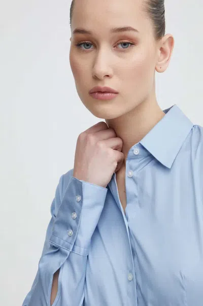 Hugo Boss Button Shirt In Blue