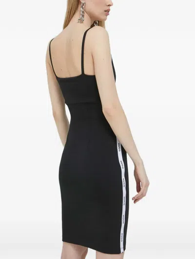 Hugo Boss Cut-out Logo-tape Mini Dress In Animal Print