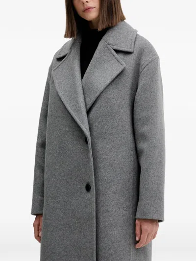 Hugo Boss Button-up Coat In Gray
