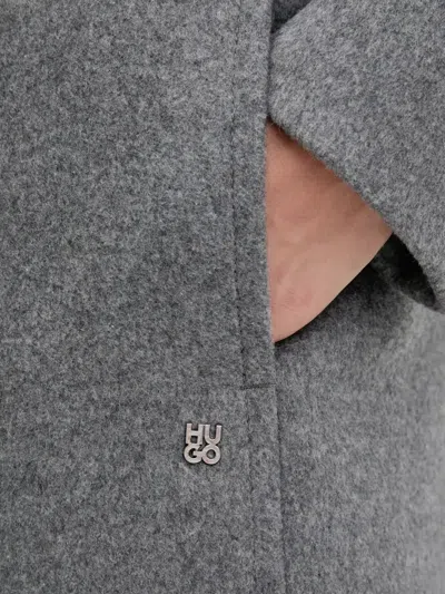 Hugo Boss Button-up Coat In Gray