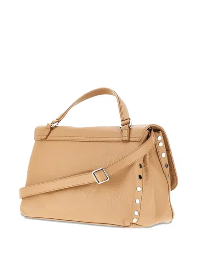 Zanellato Posti Handle Stud Tote Bag In Brown