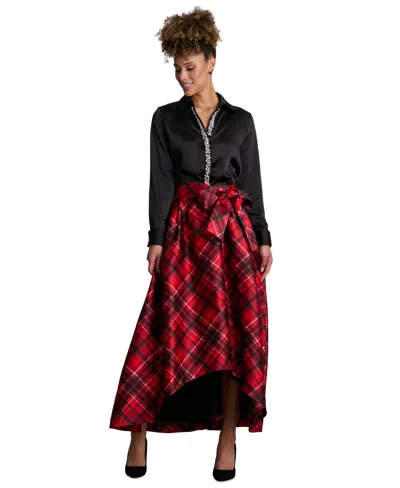 Muse Women's Long-sleeve Satin Top In Black