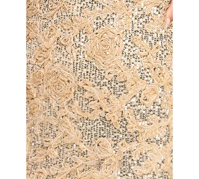 Seni & Cade Women's Sequin Soutache Strappy V-neck Dress In Gold