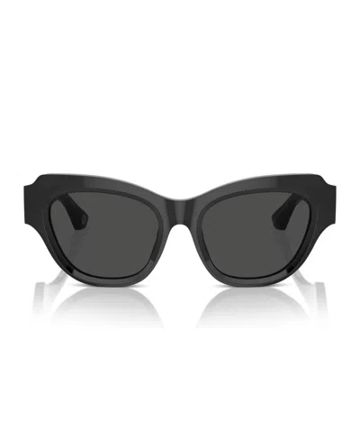 Burberry Beveled Acetate & Plastic Cat-eye Sunglasses In Dark Grey