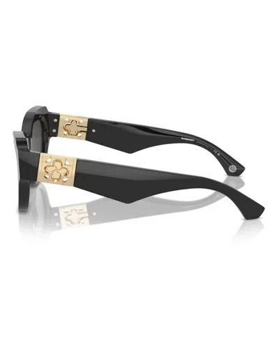 Burberry Beveled Acetate & Plastic Cat-eye Sunglasses In Dark Grey