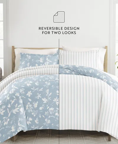 Ienjoy Home Ultra Soft Reversible 2-pc. Duvet Cover Set, Twin/twin Xl In Blue