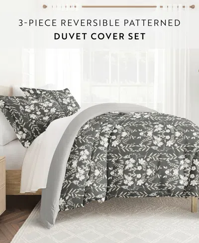 Ienjoy Home Utra Soft Reversible 3-pc. Duvet Cover Set, King/california King In Gray