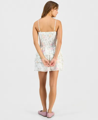 Just Polly Juniors' Tiered-skirt Sleeveless Mini Dress In Multi