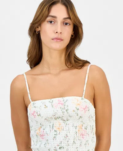 Just Polly Juniors' Tiered-skirt Sleeveless Mini Dress In Multi