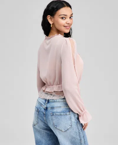 And Now This Women's Textured Sheer Blouse, Macy's Exclusive In Pink