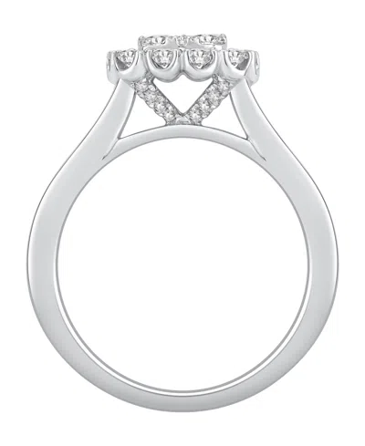 Macy's Diamond Square Cluster Ring (1-1/4 Ct. T.w.) In 14k White Gold In Metallic