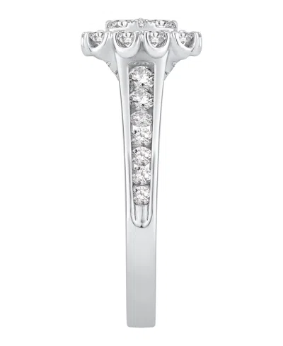 Macy's Diamond Square Cluster Ring (1-1/4 Ct. T.w.) In 14k White Gold In Metallic