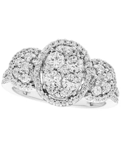 Macy's Diamond Ring (1 Ct. T.w.) In 10k White Gold In Metallic