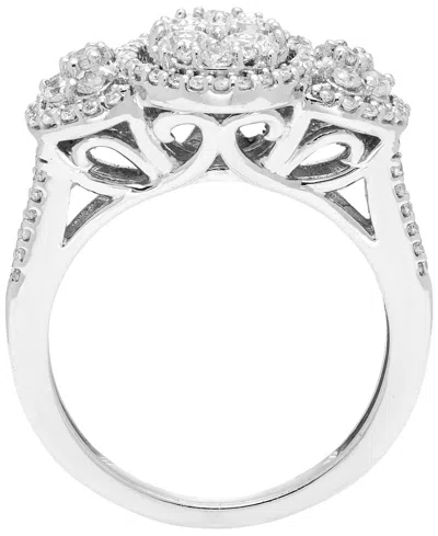 Macy's Diamond Ring (1 Ct. T.w.) In 10k White Gold In Metallic