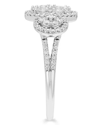 Macy's Diamond Ring (1 Ct. T.w.) In 10k White Gold In Metallic