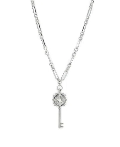 Patricia Nash Byzantine Collection Long Key Pendant Necklace In Metallic