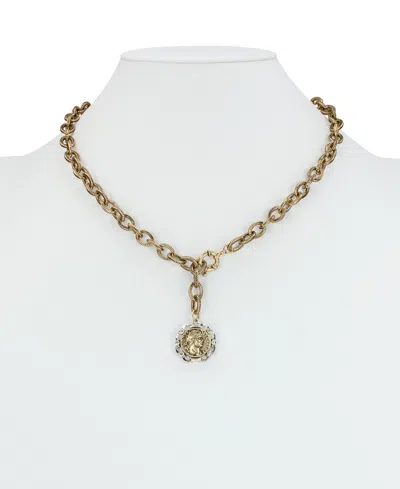 Patricia Nash Gold Plated Coin Pendant Necklace In Gold
