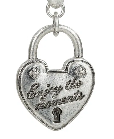 Patricia Nash Sliver Plated Heart Lock Drop Earrings In Metallic