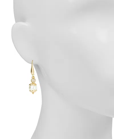 Patricia Nash Wire Drop Cultivated Pearl Earrings In Gold